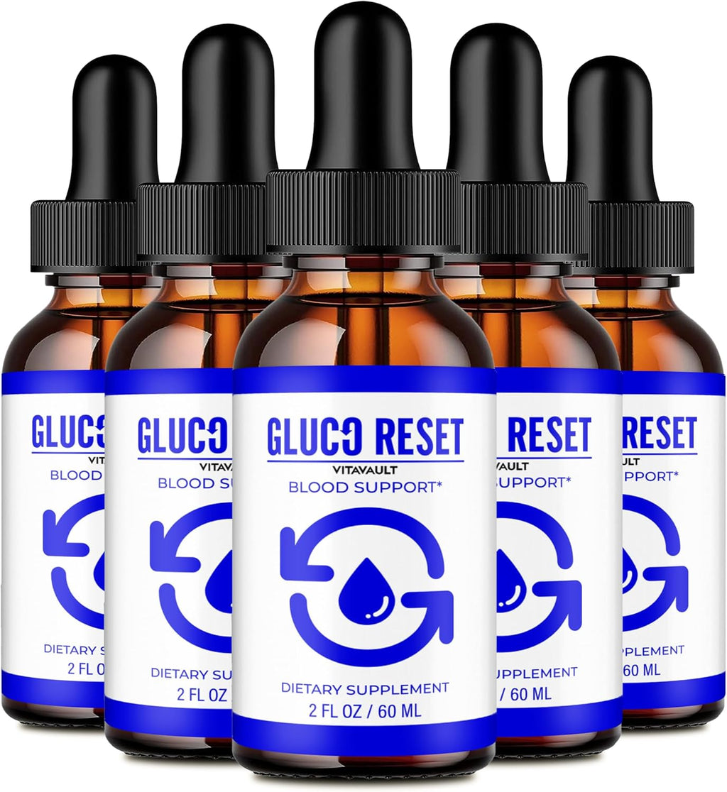 Vitavault Gluco Reset Drops - Maximum Strength, All Natural Formula (5 Pack)