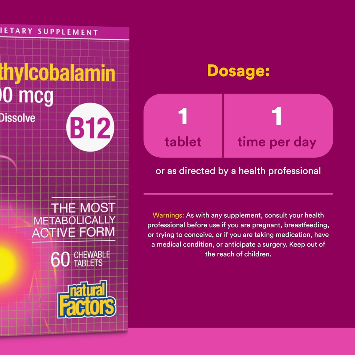Vitamina B12 Metilcobalamina 5000 mcg – – Metabolismo energético normal: Facilita la conversión de los alimentos – Image 3