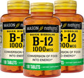MASON NATURAL Vitamina B-12 1000 mcg Disolución Rápida 300 Días (3 Paquetes)