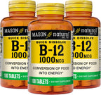 MASON NATURAL Vitamina B-12 1000 mcg Disolución Rápida 300 Días (3 Paquetes)