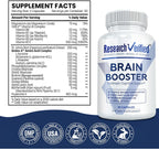 Research Verified Brain Booster - Complemento Nootrópico para Memoria y Enfoque - 360 Cápsulas Veganas