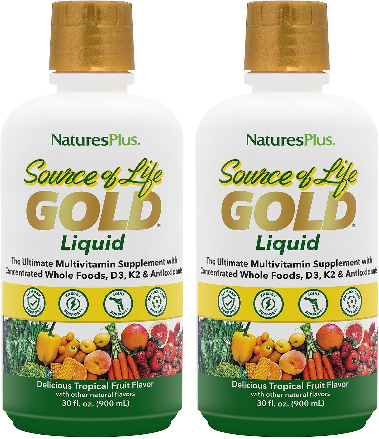 NaturesPlus Source of Life GOLD Multivitamínico Líquido - 2 Pack (2 x 887 ml)