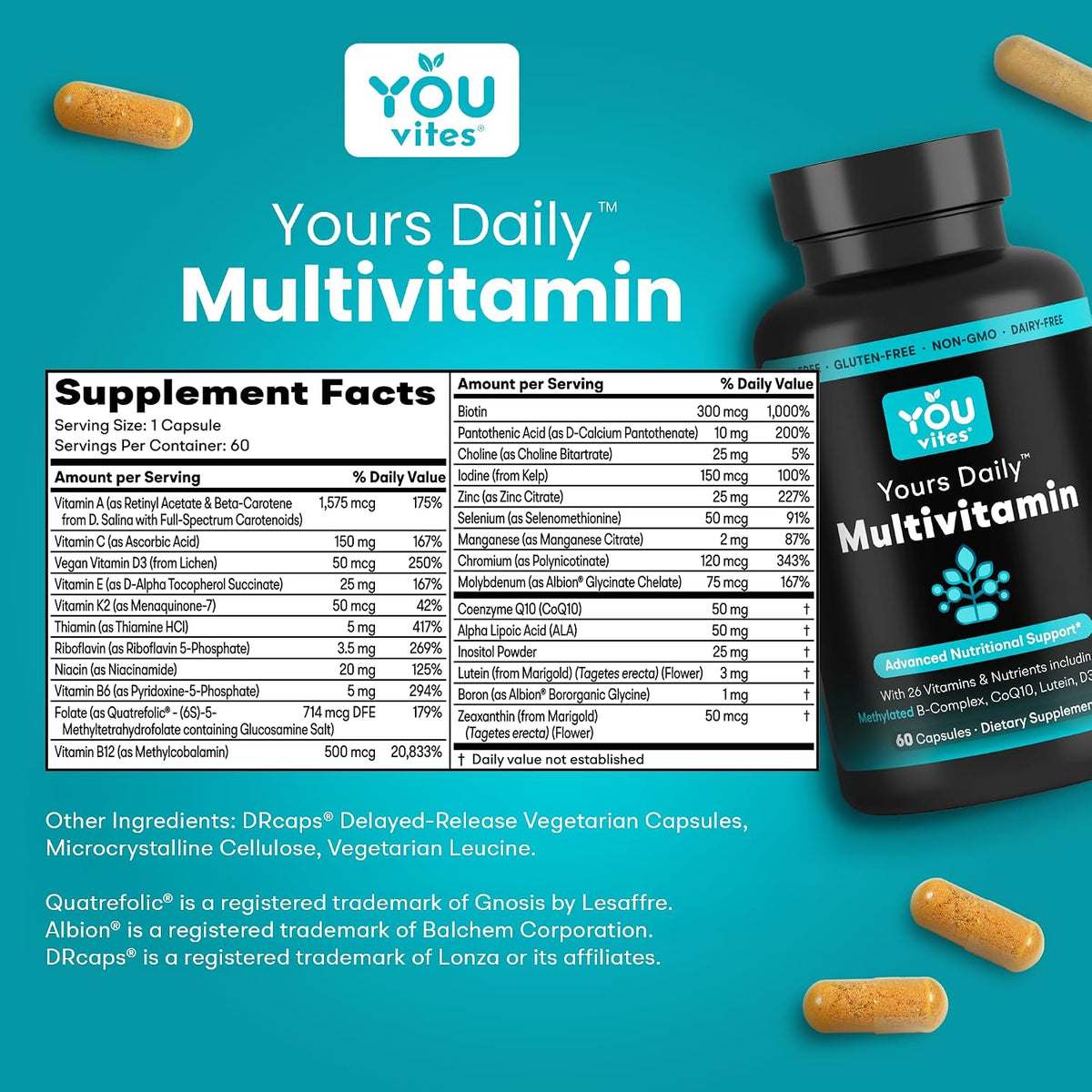 Multivitamínico Metilado MTHFR sin Hierro - – El CoQ10 y el ácido alfa lipoico actúan como antioxidantes que – Image 5