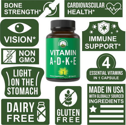 Peak Performance Vitaminas A, D3, E, K – – Vitamina E: contribuye a la protección de las células frente al daño – Image 7