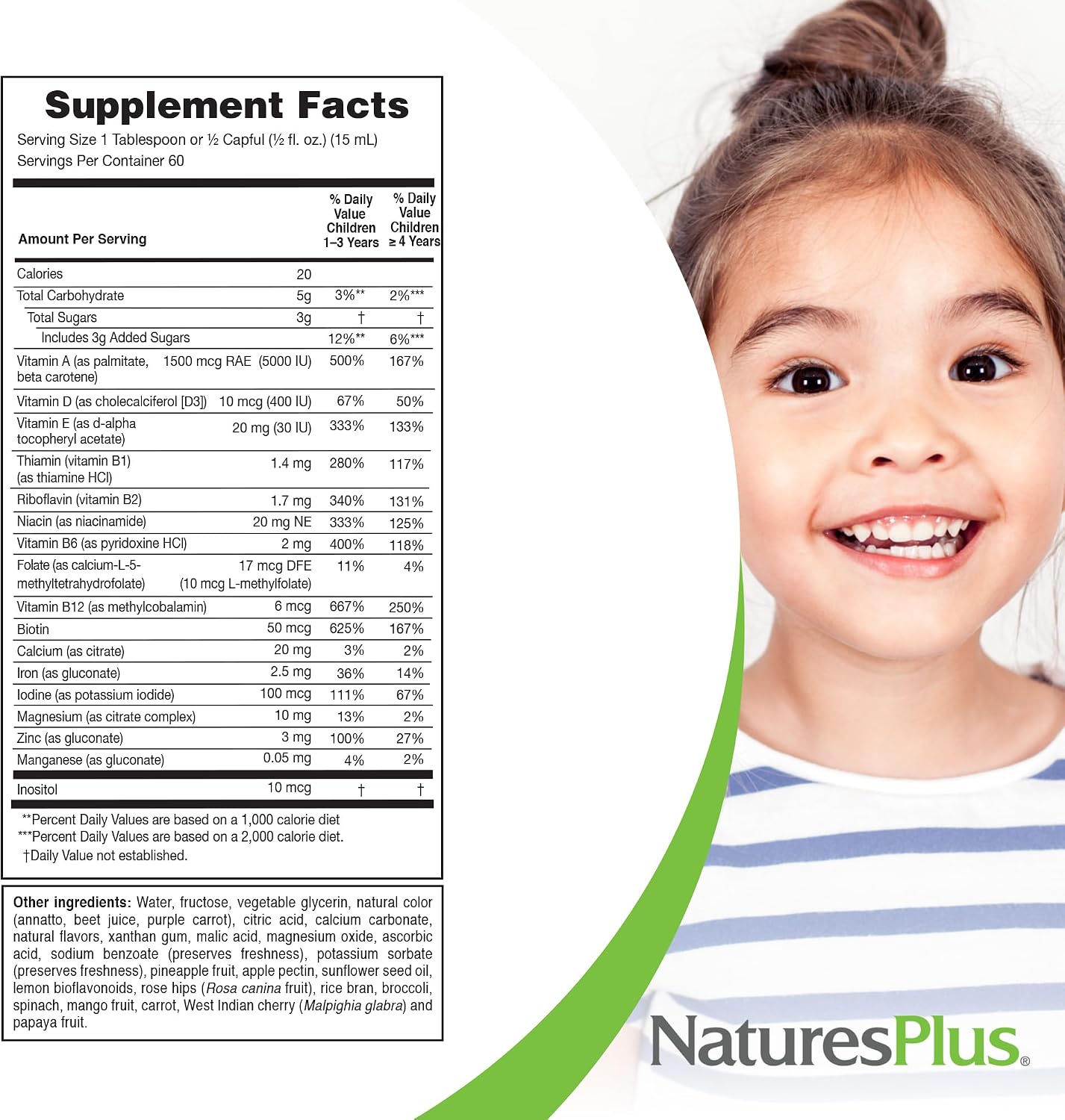 NaturesPlus Animal Parade Multivitamínico Líquido Infantil Sabor Tropical - Pack de 2 (60 fl oz)