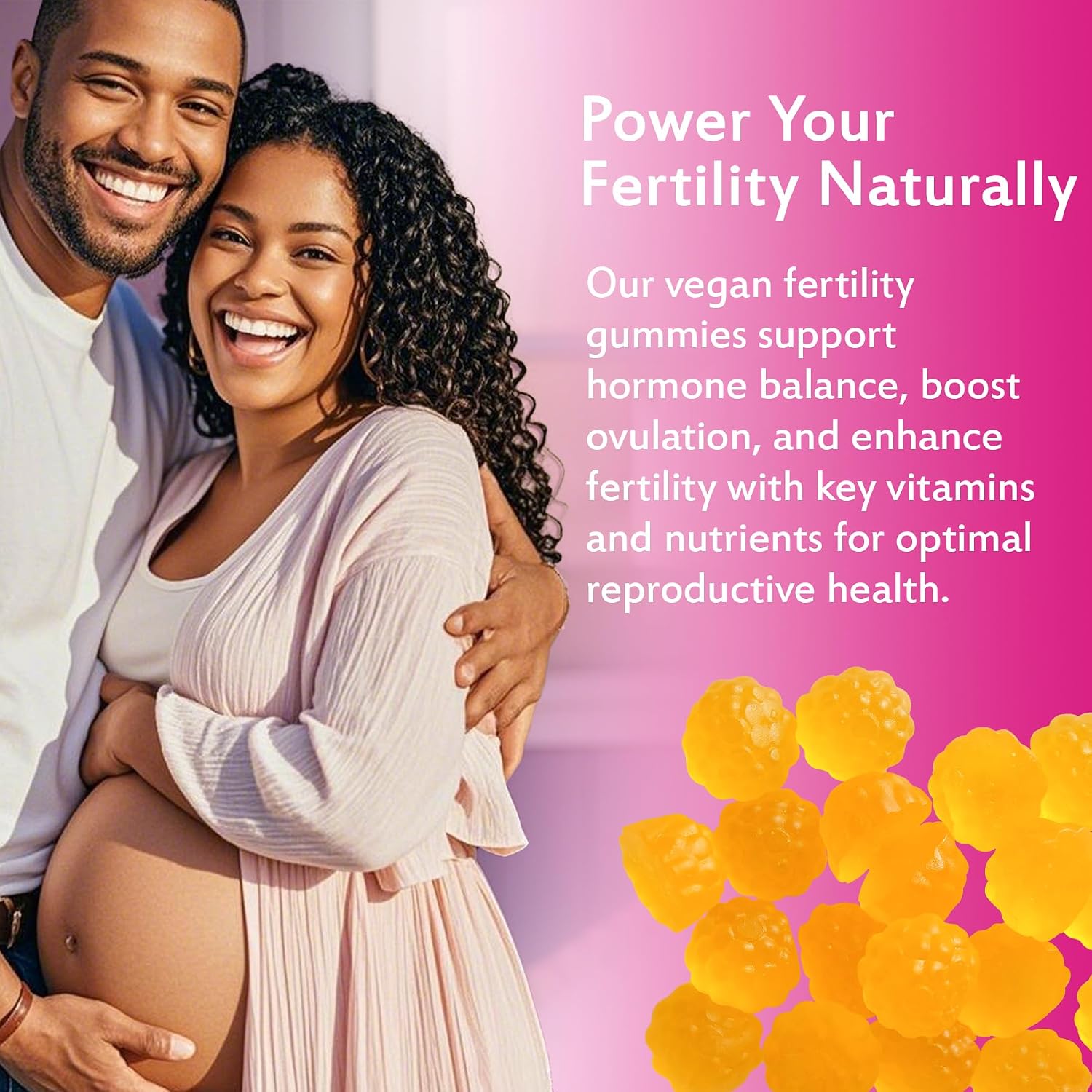 Laicuherb Gominolas de Fertilidad para Mujer - Apoyo al Equilibrio Hormonal y Concepción - Vitaminas Prenatales con Myo-Inositol y Ácido Pantoténico - 60 Gominolas