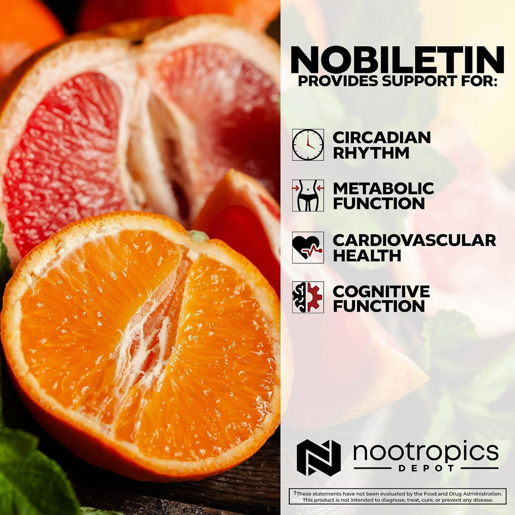 Nootropics Depot Nobiletin Cápsulas | 250mg | 30 Cápsulas | Extracto 20% | Citrus aurantium