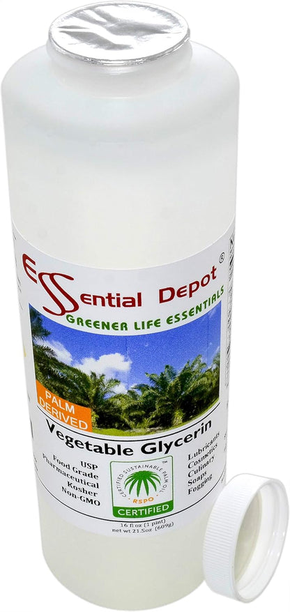 Glicerina Vegetal - 1 Pinta (473 ml) - VG de Palma Sostenible RSPO - No GMO - Kosher - Halal - Grado Farmacéutico USP - – Image 3