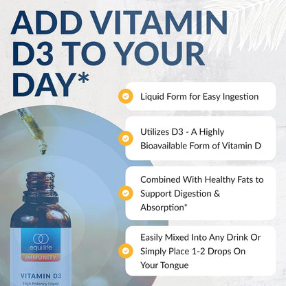 Equilife Vitamin D3: High Potency Liquid – Contribuye al mantenimiento de los niveles normales de calcio en sangre. – Image 7