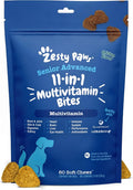 Zesty Paws Senior Dog Multivitamin Treats - Glucosamina + Probióticos - Sin Cereales - Sabor Pollo - Advanced - 60 uds
