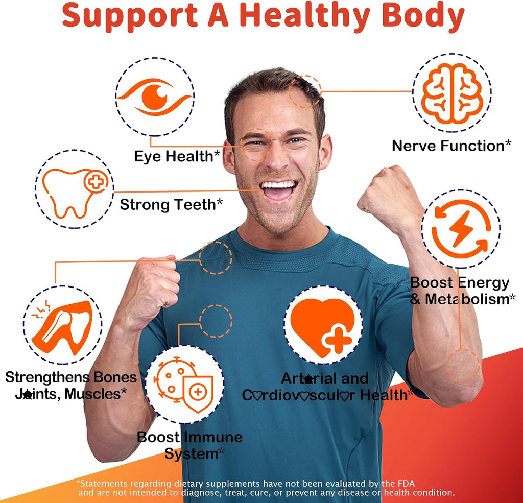 Gominolas ADK+Vitamina B12 Sin Azúcar - Vitamina D3 10000 UI, K2 MK-7 240 mcg, B12 5000 mcg, Multivitamínico Vegano para Adultos