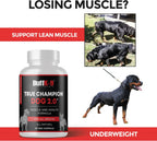 True Champ 2.0 Suplemento para el desarrollo muscular en perros, Cápsulas de apoyo al bienestar canino para todas las razas (30 Cápsulas vegetales)