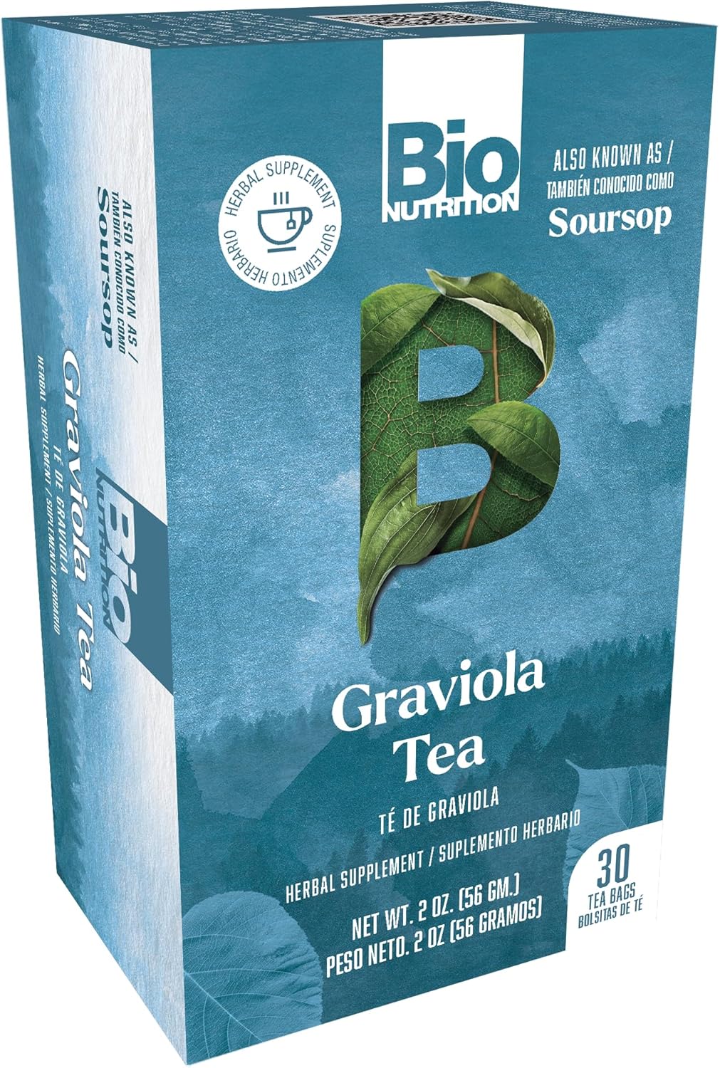 BIO NUTRITION INC. Graviola Soursop Tea, 30 bolsitas, 9 g