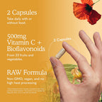 Garden of Life Vitamin Code Raw Vitamin C - 120 Cápsulas, 500mg de Vitamina C de Alimentos Integrales con Mezcla de Frutas y Verduras y Probióticos