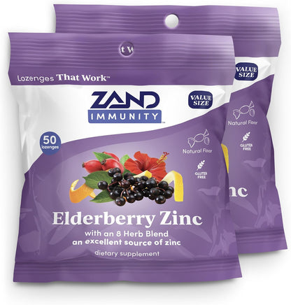 ZAND Immunity Pastillas de Saúco y Zinc para la Garganta - 2 Pack, 50 uds – Image 1