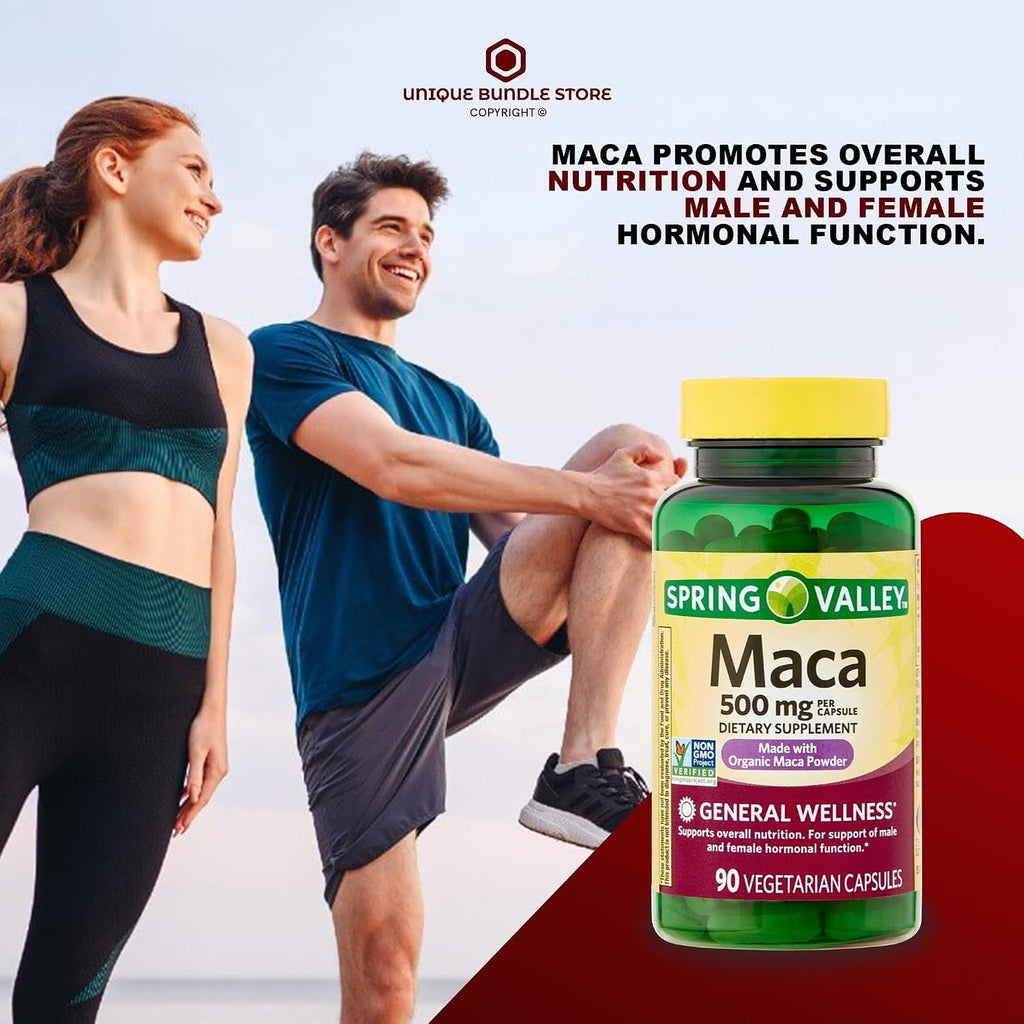 Maca 500mg – 90 Cápsulas Vegetarianas, Suplemento de Raíz de Maca Orgánica, No-GMO, Sin Gluten (Pack de 2)