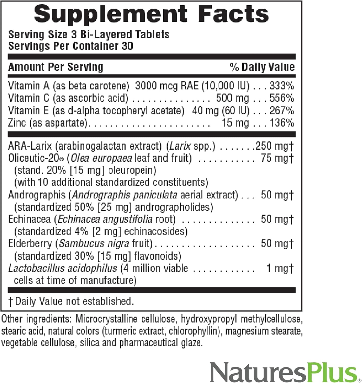 NaturesPlus Source of Life Immune Booster - Adult Formula - 90 Vegetarian Tablets