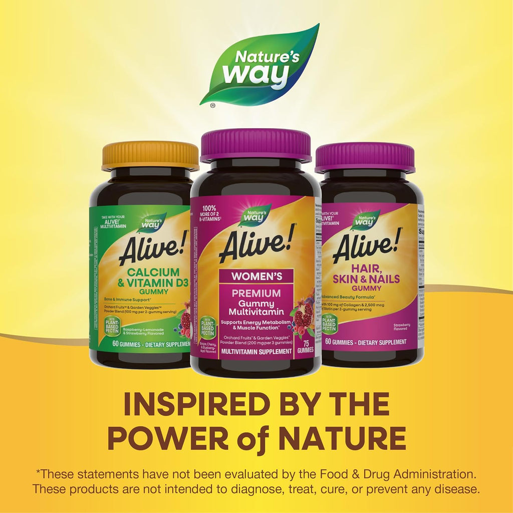 Nature's Way Alive! Premium Women's Multivitamin, 75 Gummies - Grape, Cherry & Acai-Berry Flavors