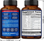 Multivitamínico para Hombres 46-en-1 - Complejo B con Alimentos Integrales y Enzimas - 90 Cápsulas