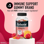 Airborne Gomitas de Apoyo Inmune, Sabor a Frutas Variadas, 63 unidades - 750 mg de Vitamina C con Vitaminas A, D, E, Zinc, Selenio y Manganeso