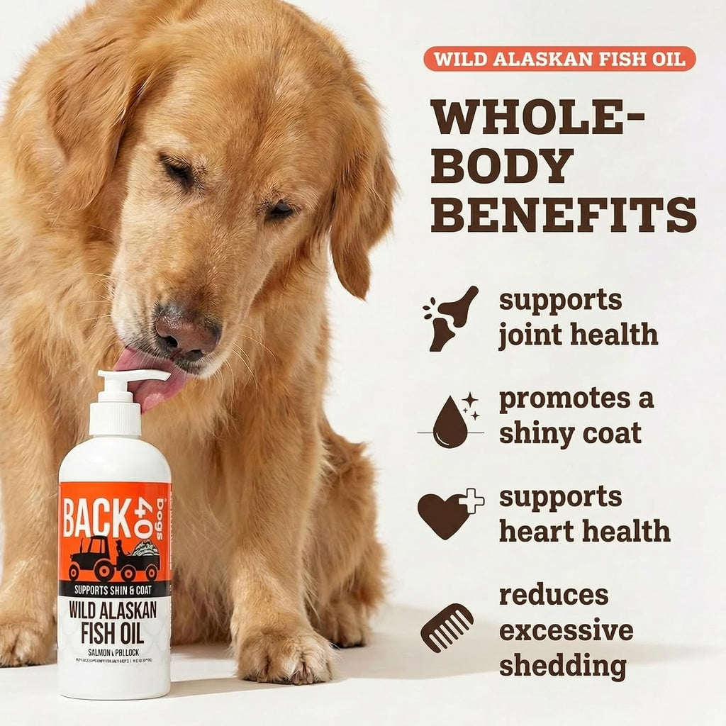Back 40 Dogs Aceite de Pescado Salvaje de Alaska para Perros y Gatos - 473 ml
