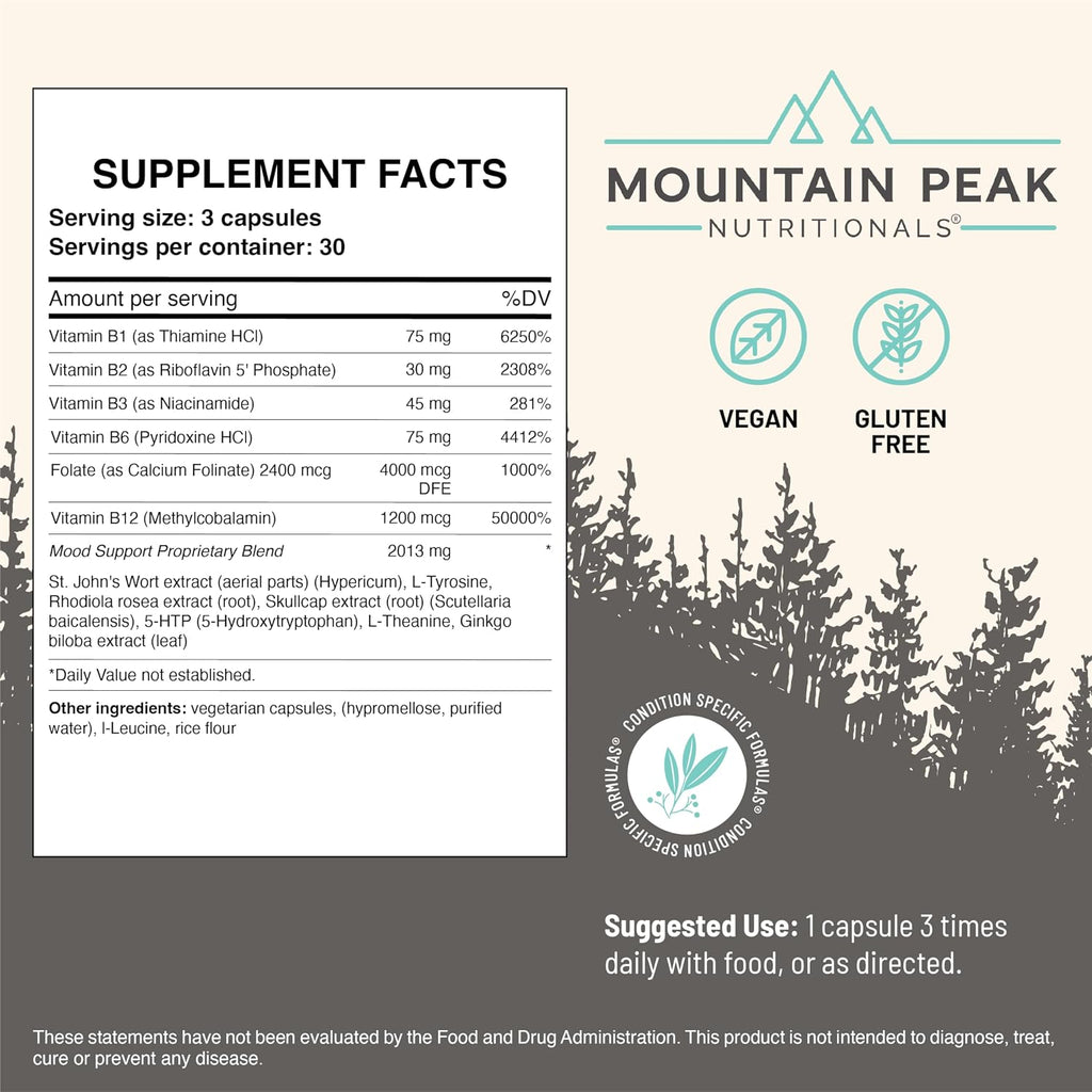 Mountain Peak Nutritionals Fórmula de Apoyo al Estado de Ánimo – 90 Cápsulas Vegetales