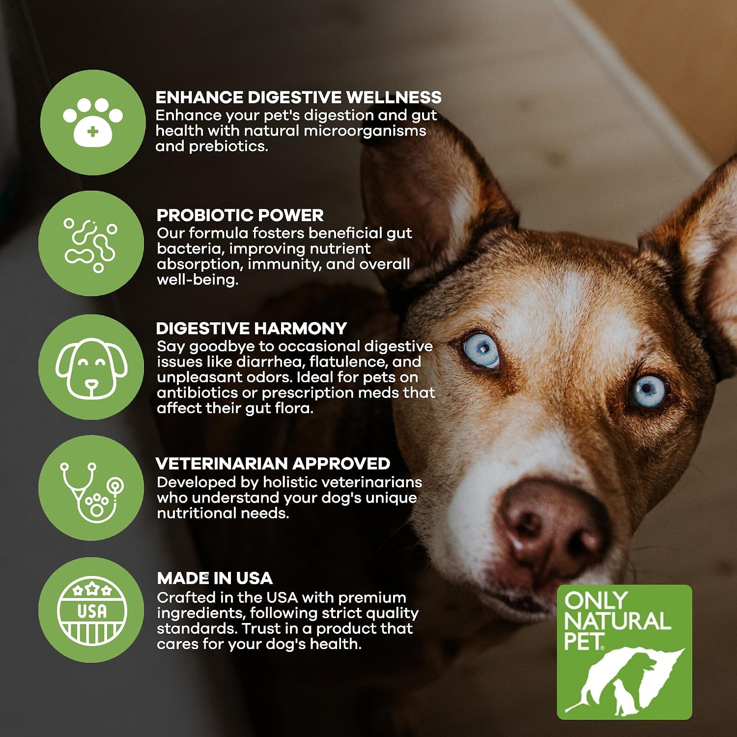 Only Natural Pet Probiótico para Perros y Gatos - 90 Cápsulas