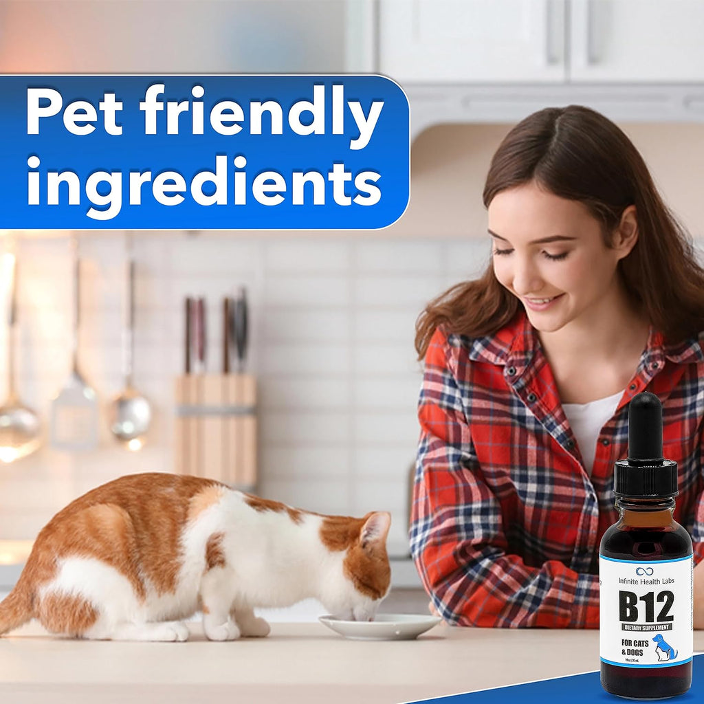 Líquido de Vitamina B-12 para Perros y Gatos - Metilcobalamina (Methyl B12) - Energía, Apetito y Estado de Ánimo