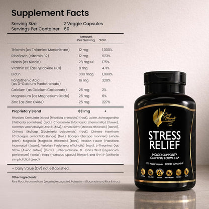 Cocó March N.M.D Stress Relief Support Supplement – Magnesium & B Vitamins Blend with Ashwagandha, Supports Stress Response, Sleep Cycle, Cognitive & Nerve Health – Gluten Free, Vegan – 120 Capsules