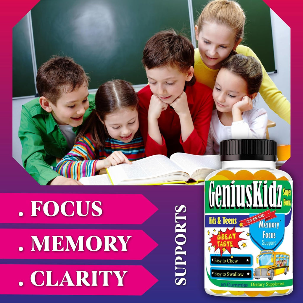 Geniuskidz Omega 3 DHA Gominolas para Niños y Adolescentes - 60 Unidades