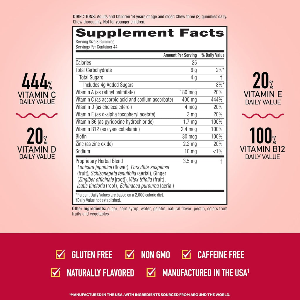 Airborne Immune Essentials Gominolas Multivitamínicas, Sabor Fruta de Huerto, 132 gominolas