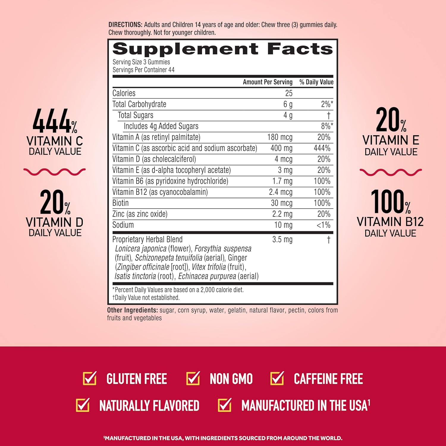 Airborne Immune Essentials Gominolas Multivitamínicas, Sabor Fruta de Huerto, 132 gominolas