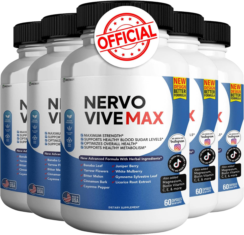 Nervovive Max - Suplemento de Apoyo Cerebral con 180 Cápsulas