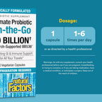 Natural Factors TravelBiotic - Probiótico Bifidobacterium longum 10 mil millones UFC - 60 cápsulas veganas