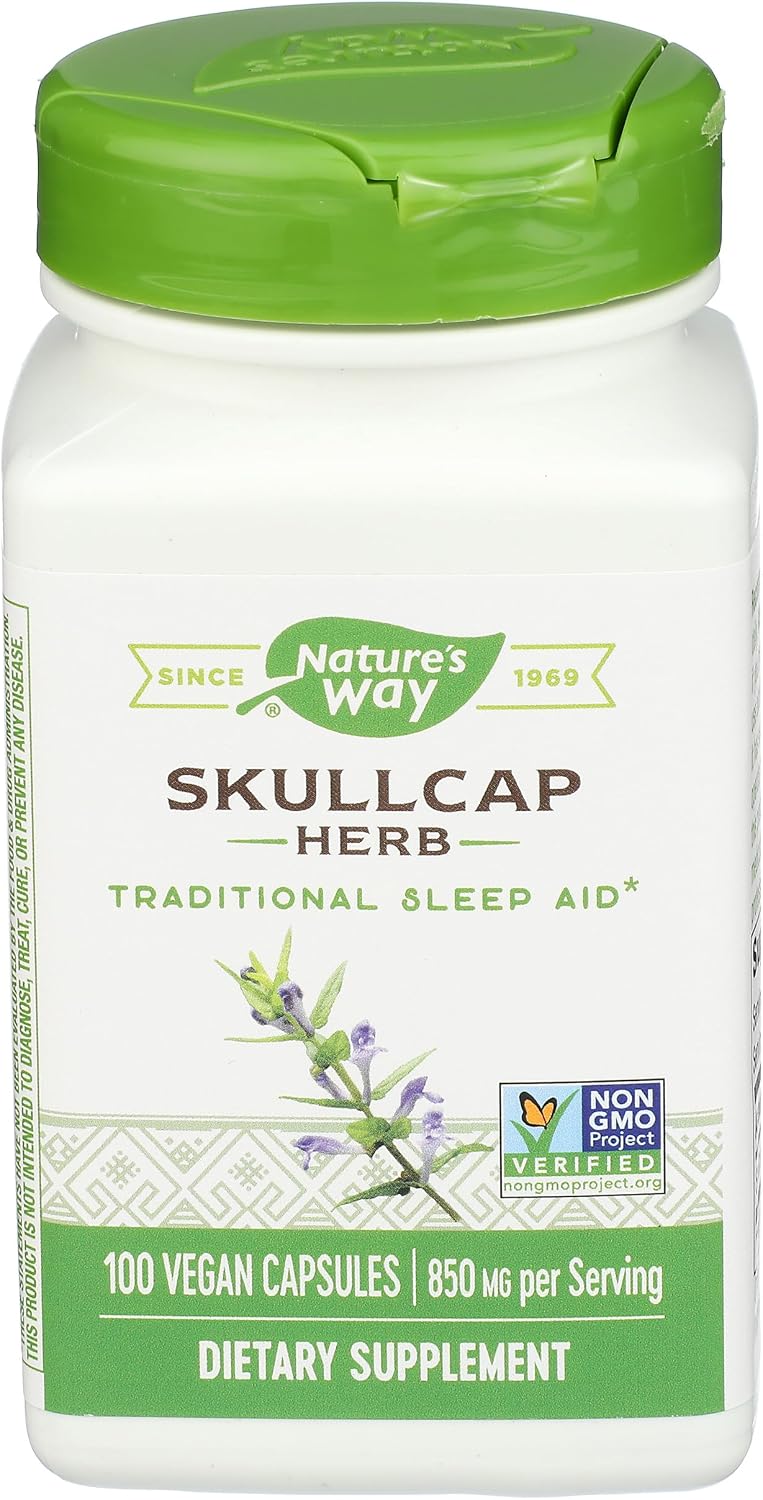 Nature's Way Escutelaria (Skullcap) - 850 mg por porción de 2 cápsulas - 100 cápsulas (50 porciones)