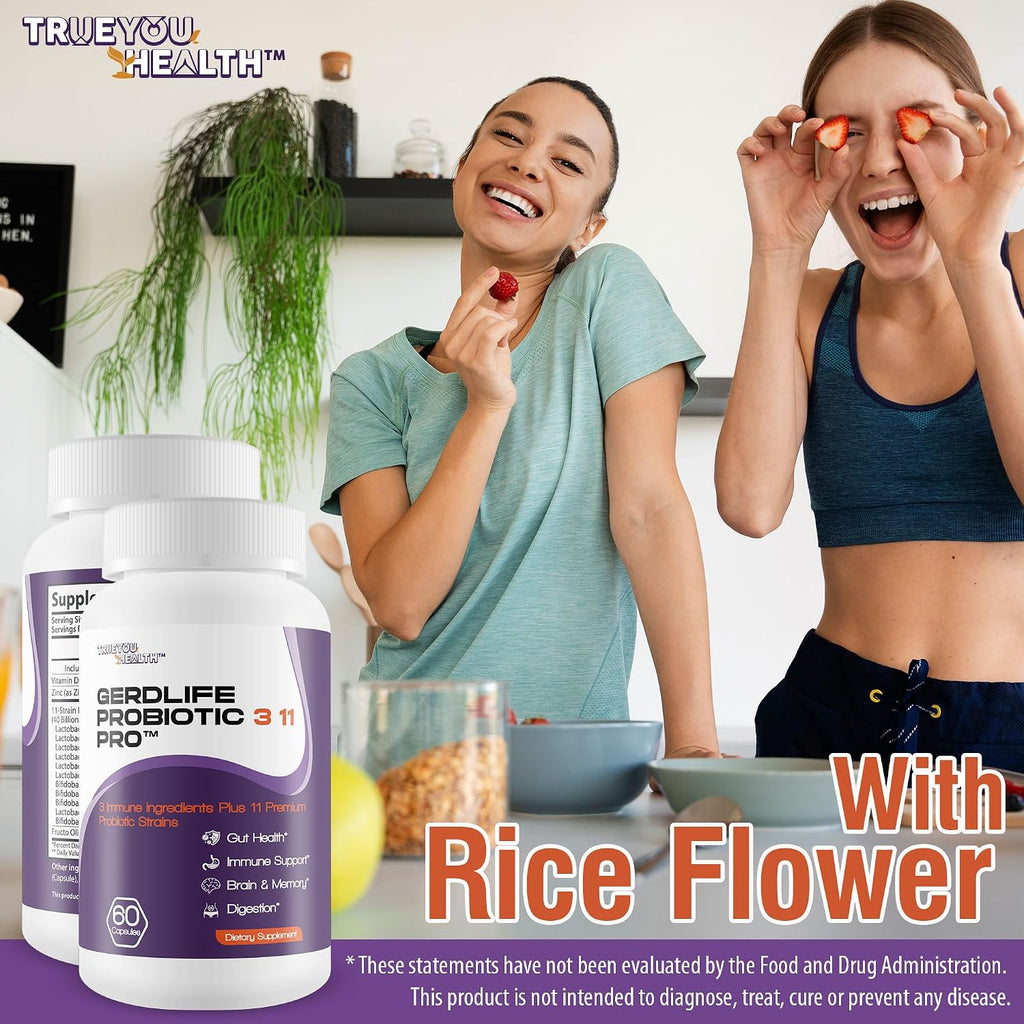 Gerdlife Probiotic 3 11 Pro - Probiótico para el Alivio del Reflujo Ácido, 11 Cepas Premium, Salud Digestiva