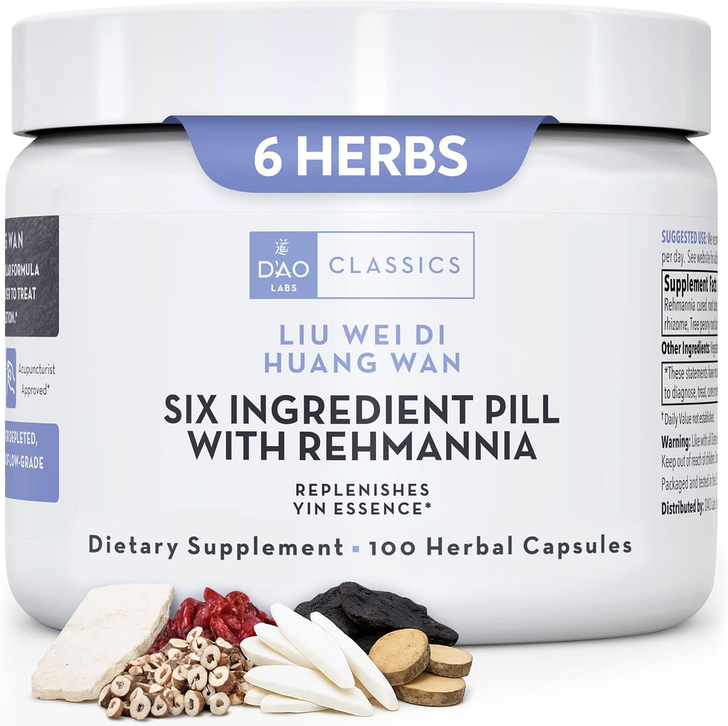 D’AO Labs Liu Wei Di Huang Wan – Píldora de Seis Ingredientes con Rehmannia – 100 Cápsulas