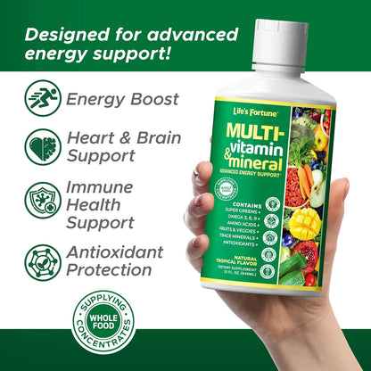 Life's Fortune Multivitamínico Líquido para Adultos y Mayores – 90+ Nutrientes, Sabor Tropical, 946 ml – Image 2
