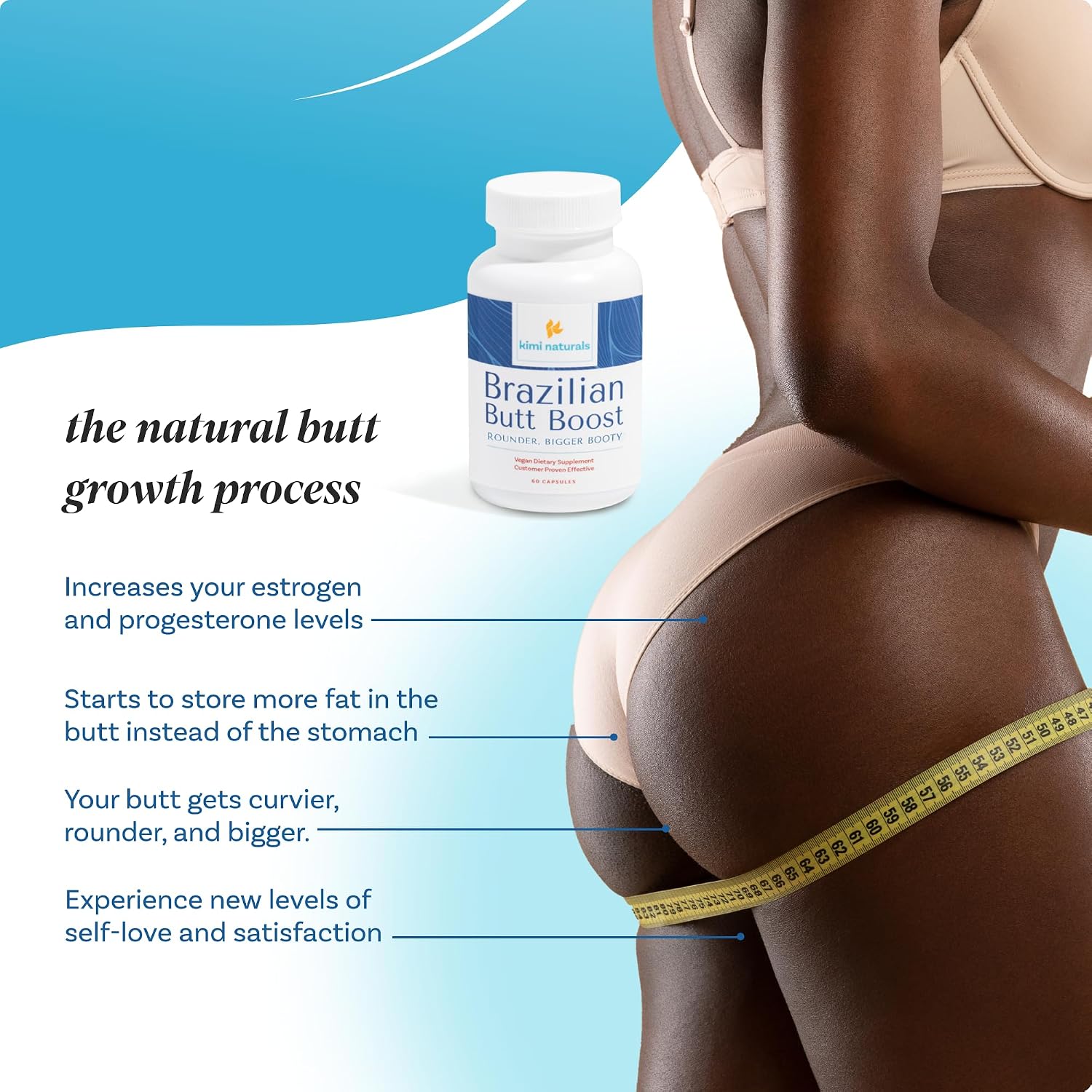 Kimi Naturals Butt Enhancement Capsules - 60 Capsules