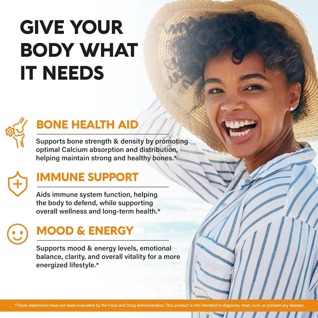 Vitamina D3 10000 IU + K2 MK-7 120 mcg con Magnesio, Zinc, Vitamina C y B12 - 240 Cápsulas