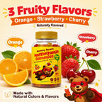 NOMMY BEARS Gomitas Multivitamínicas para Niños - 11 Vitaminas Esenciales, Sin Gelatina, Vegano, Sin Gluten y Sin Lácteos, Sabor Natural, 90 Gomitas (45 Días)