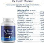 Rx Vitamins Rx Renal - Cápsulas de apoyo renal para perros con cardo mariano, té verde y cordyceps, 120 unidades
