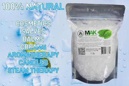 Mak Cristales de Mentol 1 LB (454 g) - Puro Orgánico 100% Natural - Menta Mentha Arvensis – Image 2