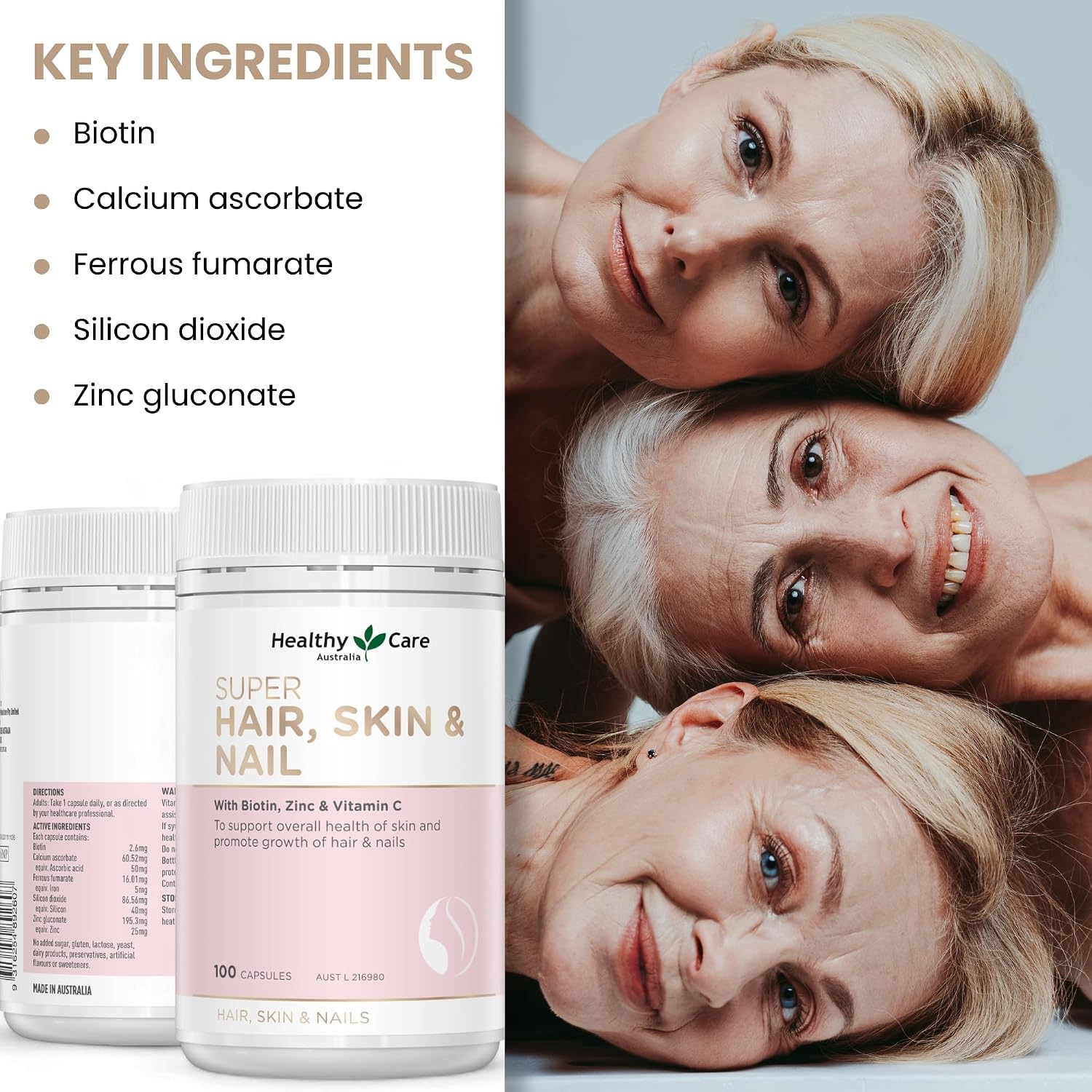 Healthy Care Super Hair Skin & Nails - 100 Cápsulas