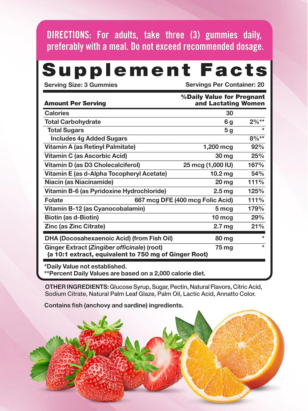 Nature's Truth Prenatal Multivitamin Gummies | con DHA y Ácido Fólico | 60 gomitas | Sabor a fruta | Sin gluten y Non-GMO