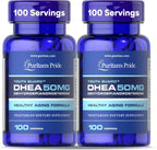 Puritan's Pride Youth Guard DHEA 50 mg, 200 Comprimidos (2 Envases de 100)