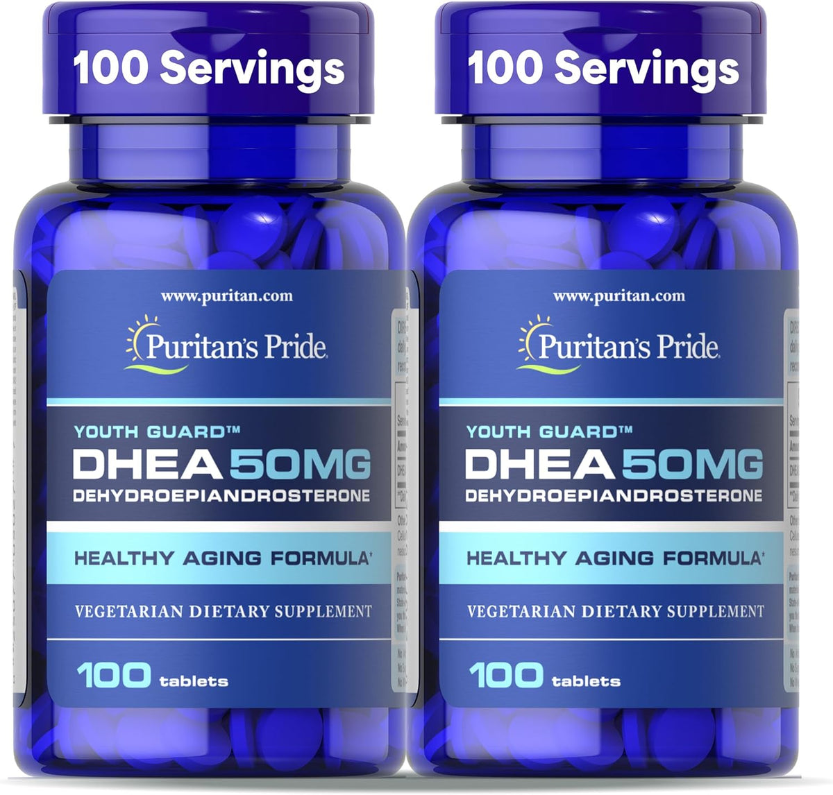 Puritan's Pride Youth Guard DHEA 50 mg, 200 – Mantener la energía y la vitalidad diaria. – Image 1