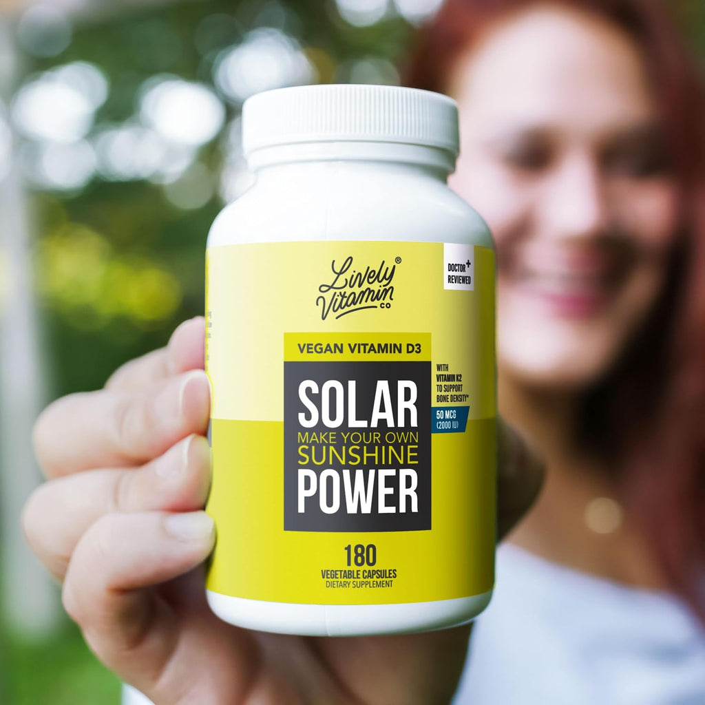 Solar Power Vitamina D3 2000 UI + K2 MK-7 (MenaQ7) – 180 comprimidos