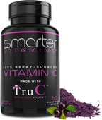 Smarter Raw Whole Food Vitamin C de Bayas, Antioxidantes Premium, Bioflavonoides y Polifenoles, 60 Cápsulas Veganas