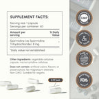 partiQlar Spermidine Supplement 8mg - High Purity Wheat Germ Extract - 60 Veggie Capsules